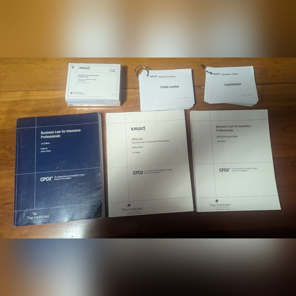 Business Law for Insurance Professionals by Donna Popow Trade Paperback Set Card